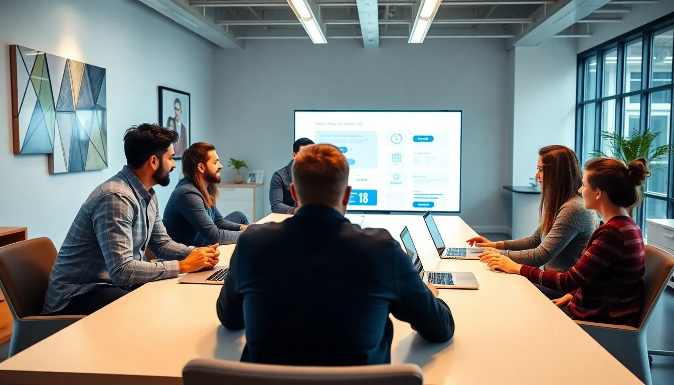 diverse software developers collaborating on custom application software.